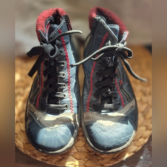 Rieker Women's Navy and Burgundy Ankle Boots - Picture 1 of 5